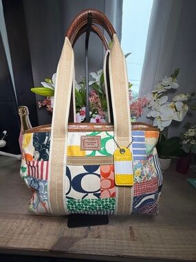 Coach Hamptons Weekend Patchwork Tote Bag vintage